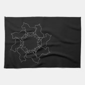 Black Swedish Dala Horse Snowflake Theedoek (Horizontaal)