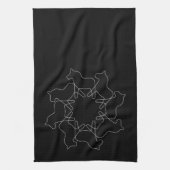 Black Swedish Dala Horse Snowflake Theedoek (Verticaal)
