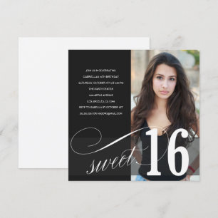 Black Sweet 16 Uitnodiging
