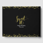 Black Sweet 16 Verjaardag Keepsake Echt Gouden Fol Gastenboek (Achterkant)