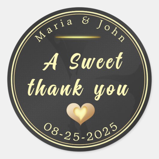 Black Sweet Dank je wel Ronde Sticker (Voorkant)