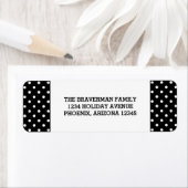 Black Sweet Polka Dot Holiday Adresetiketten Etiket (Insitu)