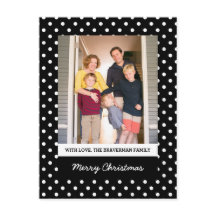 Black Sweet Polka Dot Holiday Foto Briefkaart