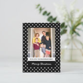 Black Sweet Polka Dot Holiday Foto Briefkaart (Staand voorkant)