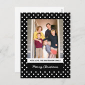 Black Sweet Polka Dot Holiday Foto Briefkaart (Voorkant / Achterkant)