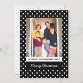 Black Sweet Polka Dot Holiday Foto Flat Kaart (Voorkant)