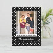 Black Sweet Polka Dot Holiday Foto Flat Kaart (Staand voorkant)