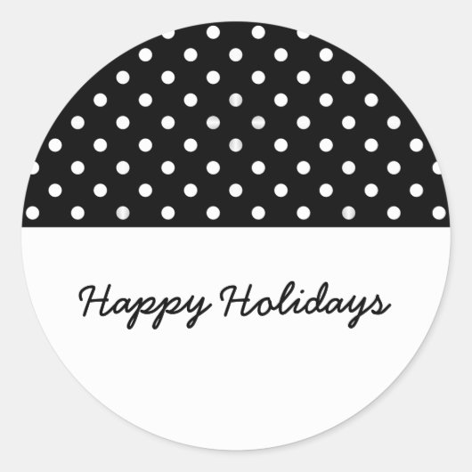 Black Sweet Polka Dot Holiday Stickers (Voorkant)