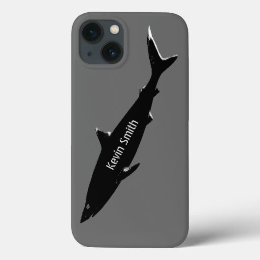 black swimming shark personalized Case-Mate iPhone case (Achterkant)