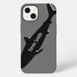 black swimming shark personalized iPhone 13 hoesje