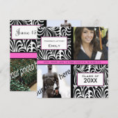 Black Swirl Afstuderen Farewell Invitation Kaart (Voorkant / Achterkant)