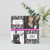 Black Swirl Afstuderen Farewell Invitation Kaart (Staand voorkant)