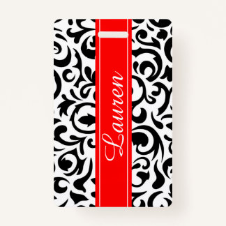 Black Swirl Bagagelabel / badge