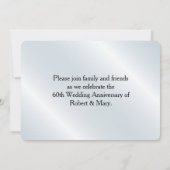 Black Swirl & Blue 60th Wedding Jubileum Foto Kaart (Achterkant)