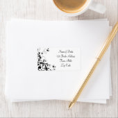 Black Swirl Bruiloft RSVP Retouradres Label (Insitu)