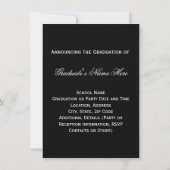 Black Swirl Elegant Photo Afstuderen Kaart (Achterkant)