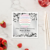 Black Swirl en Silver Wedding Jubileum Foto Servet (Insitu)