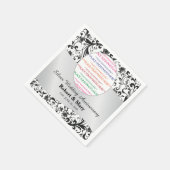 Black Swirl en Silver Wedding Jubileum Foto Servet (Hoek)