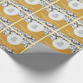 Black Swirl & Gold 50th Wedding Jubileum Foto Cadeaupapier (Hoek)