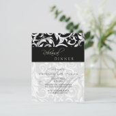 Black Swirl Monogram Rehearsal Dinner Kaart (Staand voorkant)