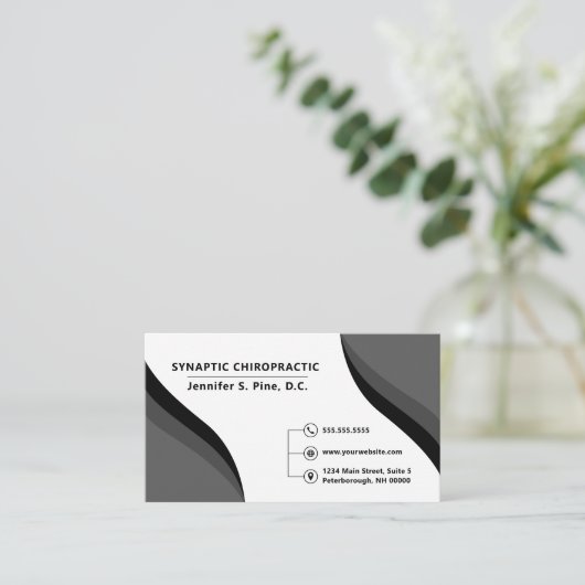 Black Swirl Professional Multiple Appointment Card Afsprakenkaartje (Staand voorkant)