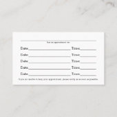 Black Swirl Professional Multiple Appointment Card Afsprakenkaartje (Achterkant)