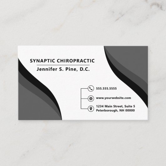 Black Swirl Professional Multiple Appointment Card Afsprakenkaartje (Voorkant)