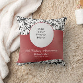 Black Swirl & Red 40th Wedding Jubileum Foto Kussen (Deken)