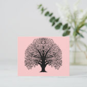 Black Swirl Tree Briefkaart (Staand voorkant)