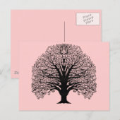 Black Swirl Tree Briefkaart (Voorkant / Achterkant)