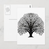 Black Swirl Tree Briefkaart (Voorkant / Achterkant)