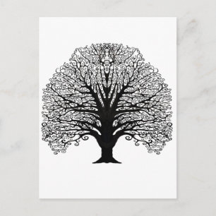 Black Swirl Tree Briefkaart