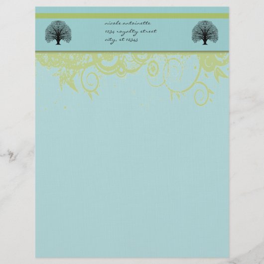 Black Swirl Tree Custom Briefhoofd (Voorkant)