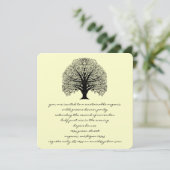 Black Swirl Tree Invitation Kaart (Staand voorkant)