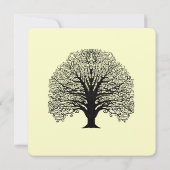 Black Swirl Tree Invitation Kaart (Achterkant)