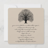 Black Swirl Tree Invitation Kaart (Voorkant)