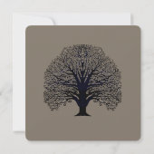 Black Swirl Tree Invitation Kaart (Achterkant)