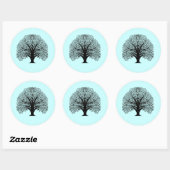 Black Swirl Tree Ronde Sticker (Vel)