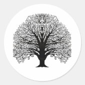 Black Swirl Tree Ronde Sticker (Voorkant)