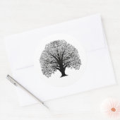 Black Swirl Tree Ronde Sticker (Envelop)