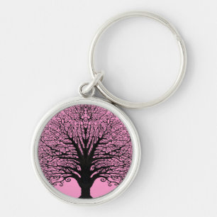 Black Swirl Tree Sleutelhangers