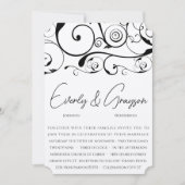 Black Swirl Wedding Invitations Kaart (Voorkant)