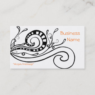 Black Swirled Doodle Design Visitekaartje