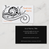 Black Swirled Doodle Design Visitekaartje (Voorkant / Achterkant)