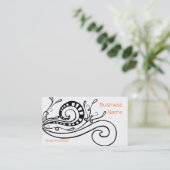 Black Swirled Doodle Design Visitekaartje (Staand voorkant)