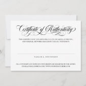Black Swirly Script Certificaat van echtheid (Voorkant)