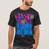 black t-shirt for men with neon print (Voorkant)