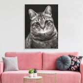 Black Tabby Kitten Canvas Afdruk (Insitu (Woonkamer))
