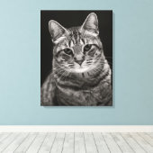 Black Tabby Kitten Canvas Afdruk (Insitu (Houten vloer))