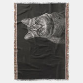Black Tabby Kitten Deken (Voorkant Verticaal)